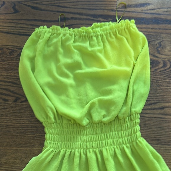 New w/ Tags - XS Ramy Brook lime strapless cover up - Picture 2 of 5